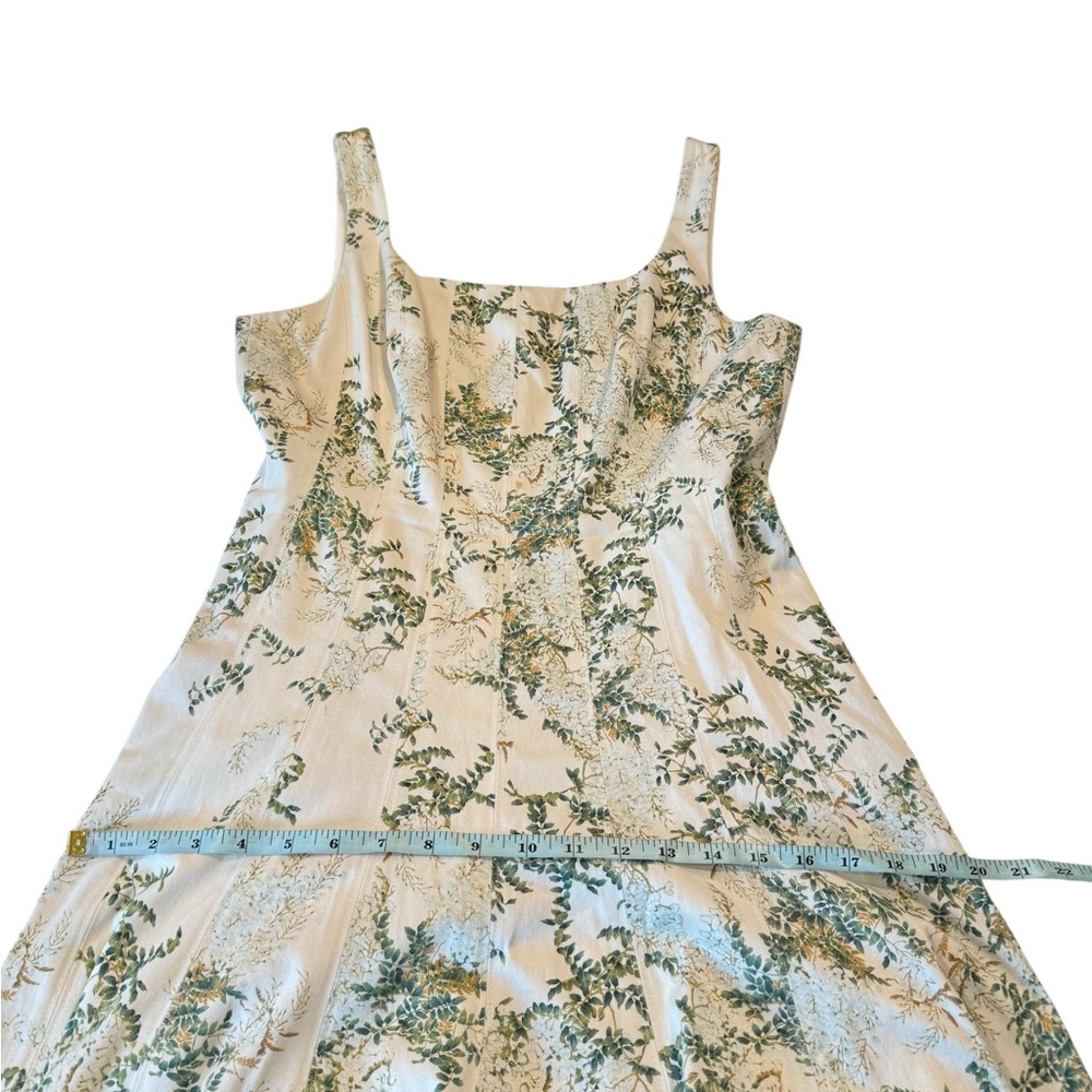 Antonio Melani Garden of Ivy Square Neck Fit & Flare Cotton Dress Size 6 Green - Picture 9 of 15